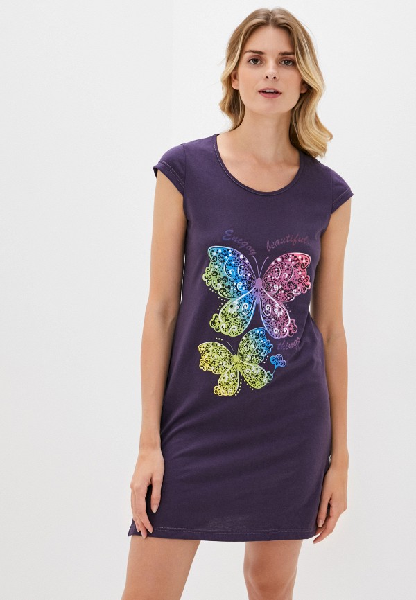 женское платье-футболки tenerezza, фиолетовое