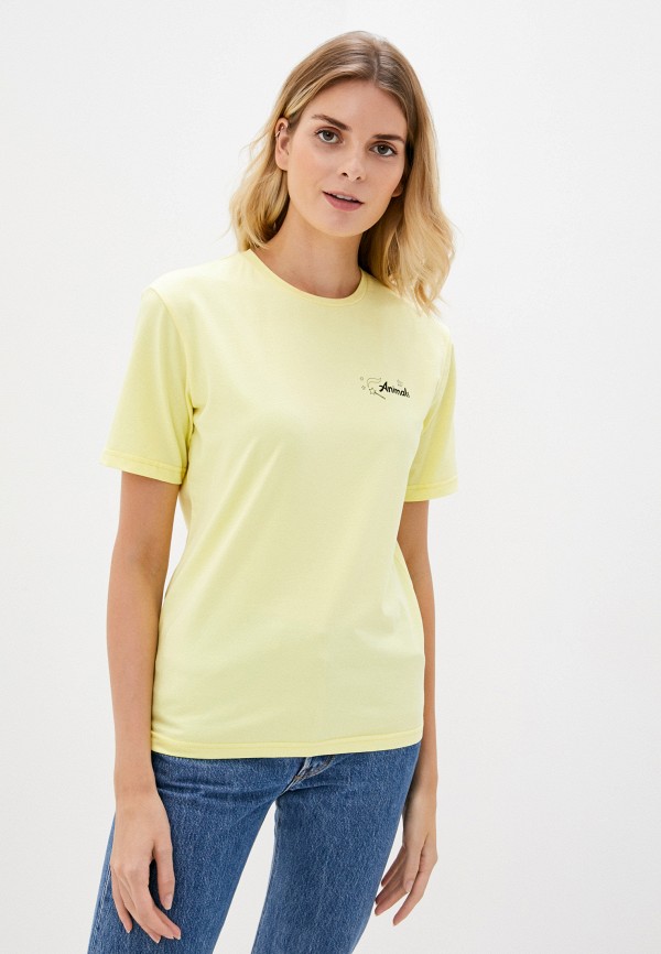женская футболка animals, желтая