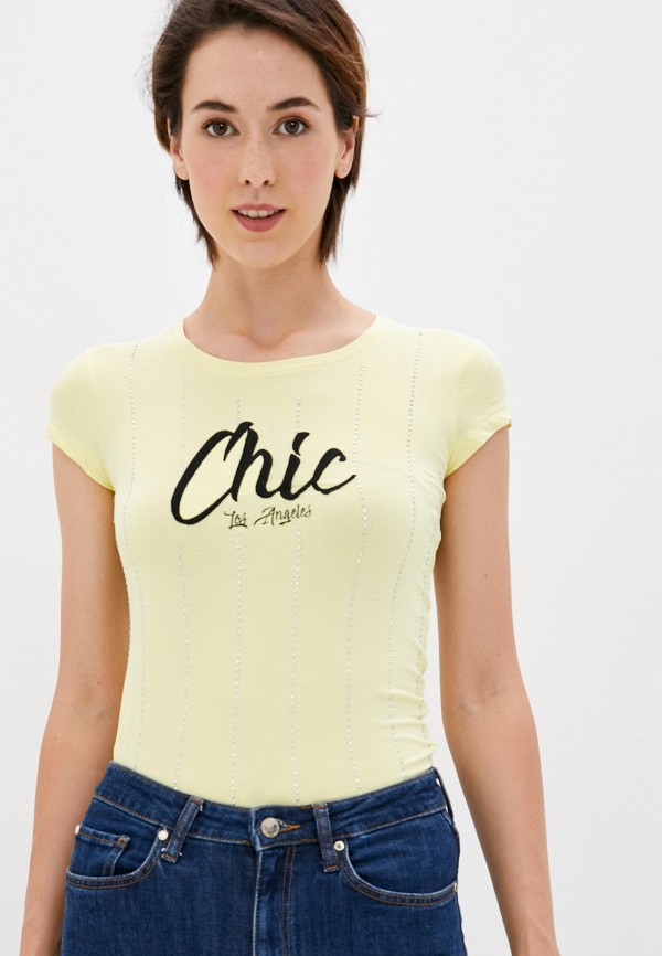 женская футболка chic & charisma, желтая