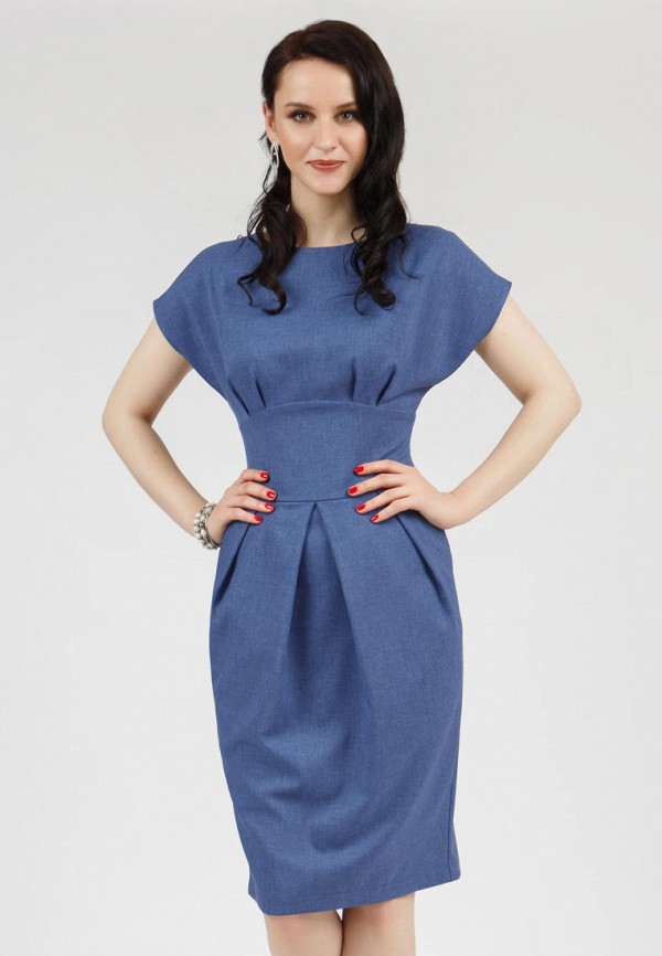 женское платье-футляр grey cat, синее