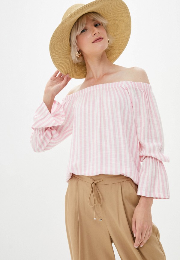 женская блузка с открытыми плечами whitney, розовая