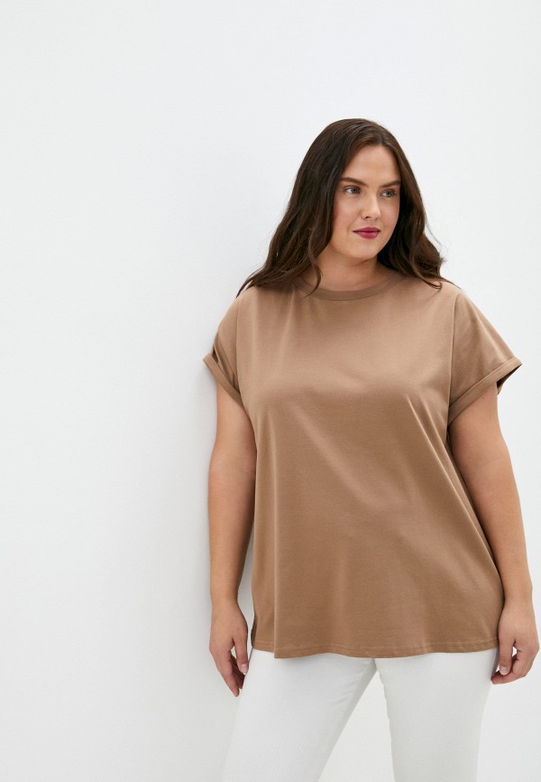 женская футболка fashion.love.story, коричневая