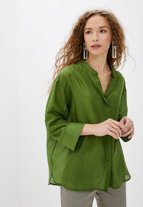 женская блузка christina shulyeva, зеленая