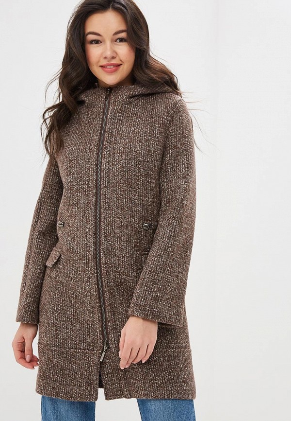 женское пальто ovelli, коричневое