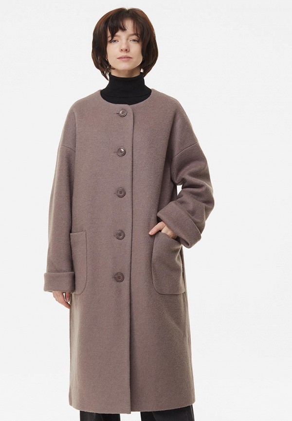 женское пальто vamponi, коричневое