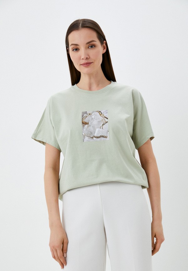 женская футболка zarina, зеленая