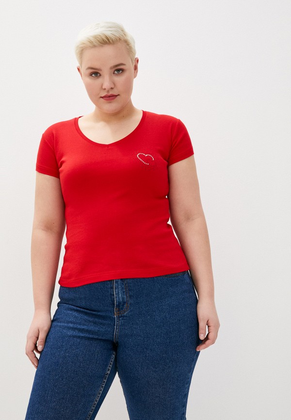 женская футболка mudem, красная