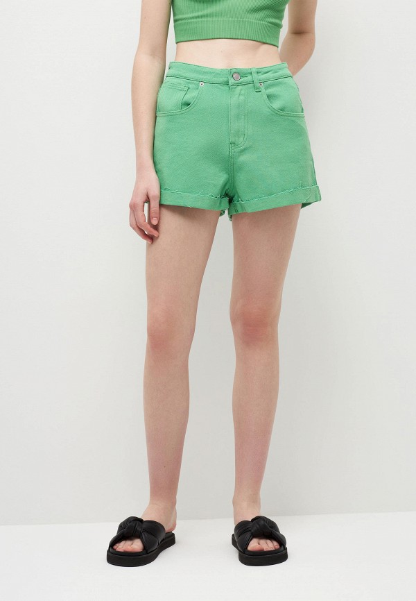 женские джинсовые шорты sela, зеленые