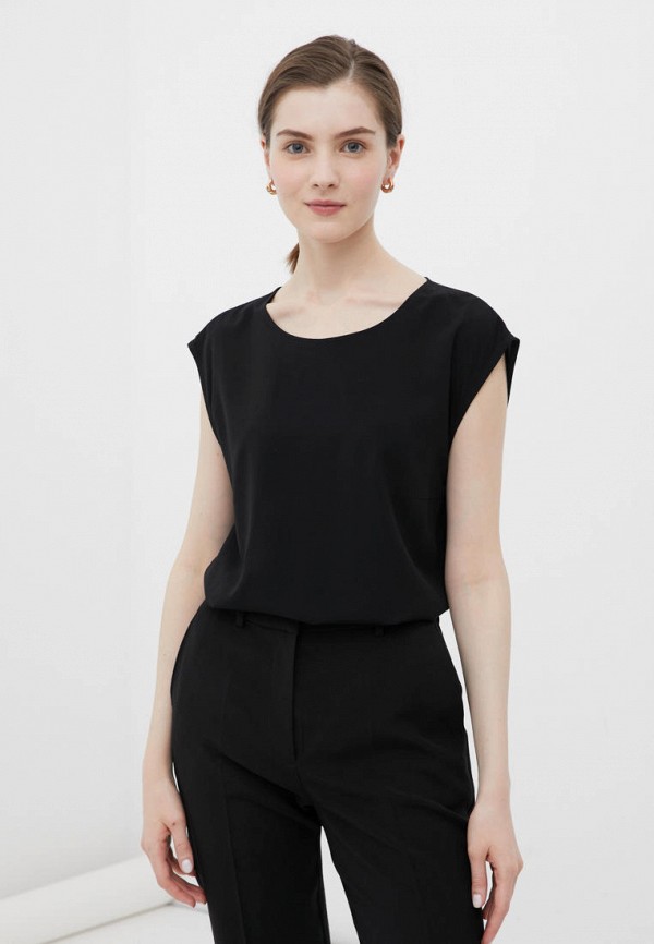 женская блузка с коротким рукавом finn flare, черная