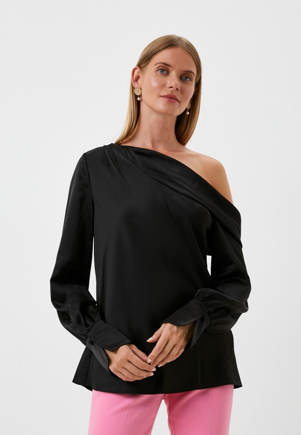 женская блузка с длинным рукавом sample room, черная