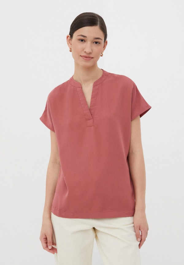 женская блузка с коротким рукавом finn flare, розовая