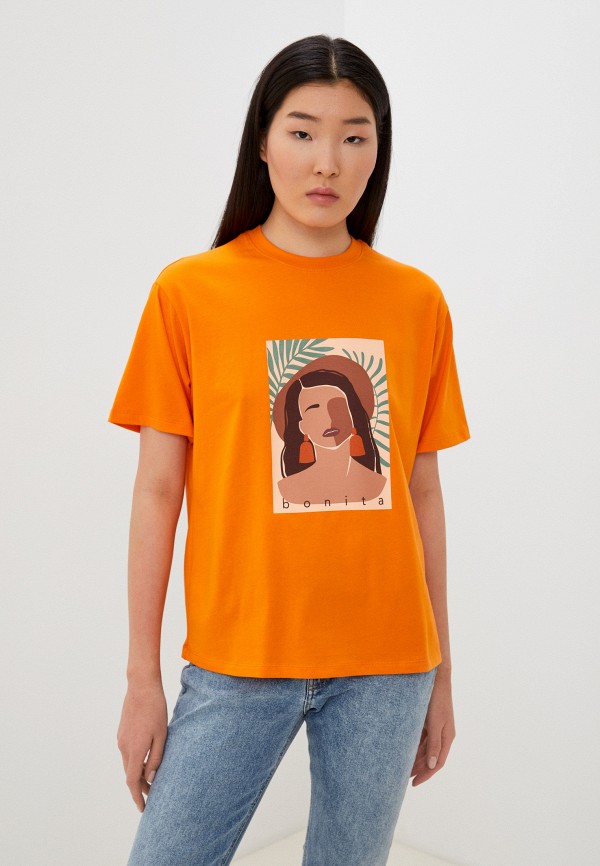 женская футболка mark formelle, оранжевая