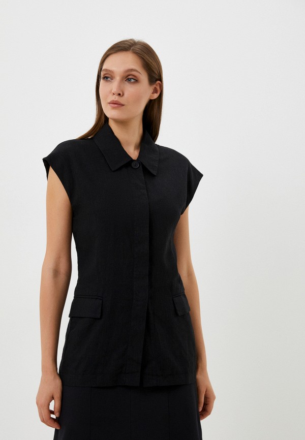 женская блузка без рукавов surovaya, черная