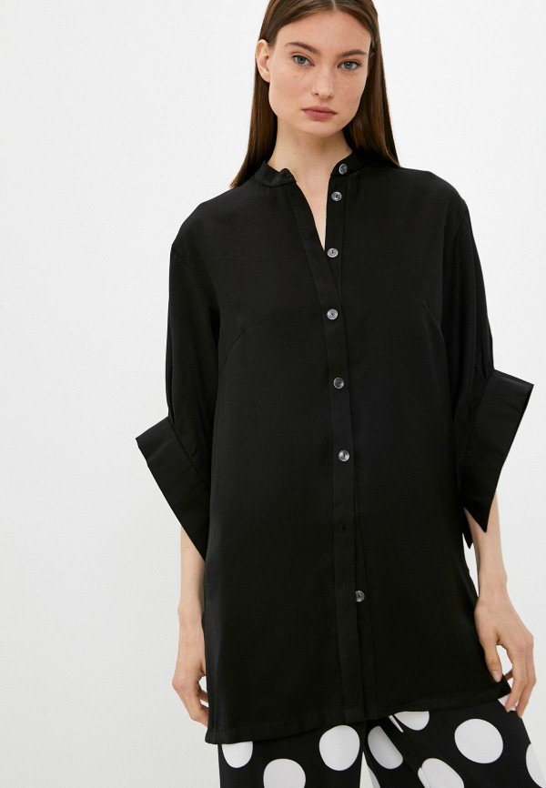 женская рубашка с длинным рукавом minaku, черная