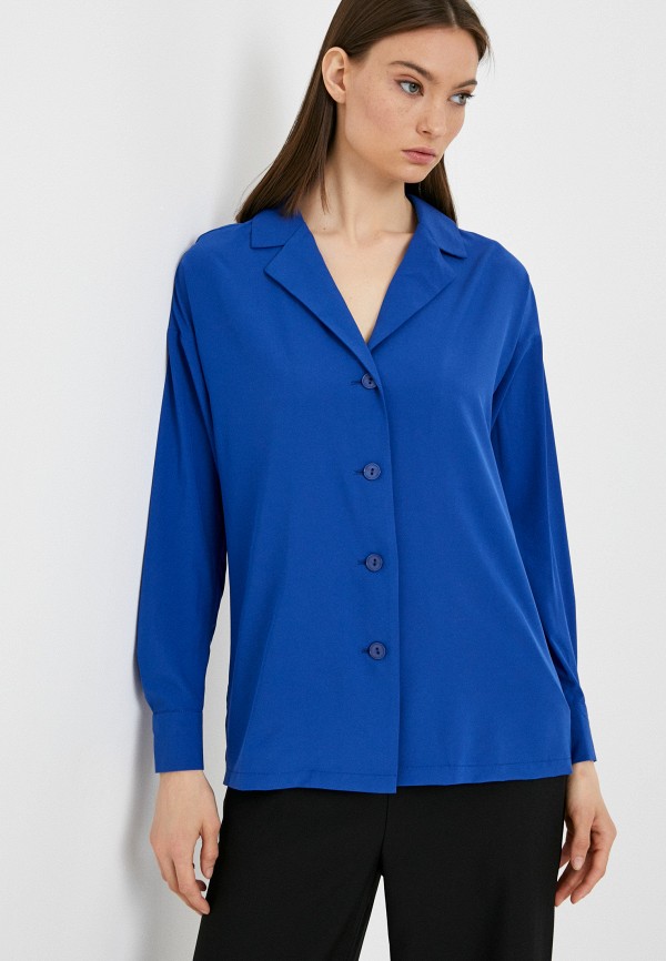 женская блузка с длинным рукавом grand grom, синяя