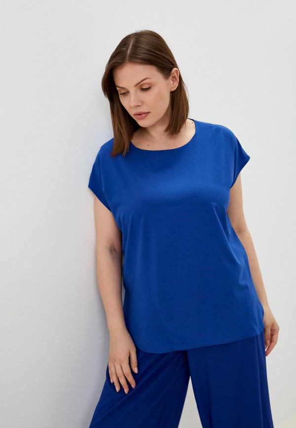 женская блузка с коротким рукавом grand grom, синяя