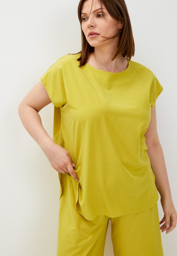 женская блузка с коротким рукавом grand grom, зеленая
