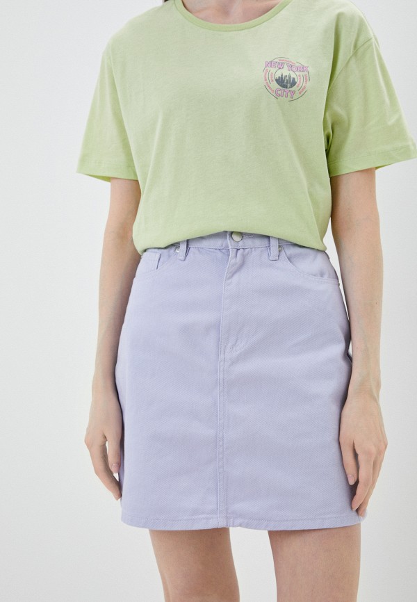 женская джинсовые юбка shu, фиолетовая