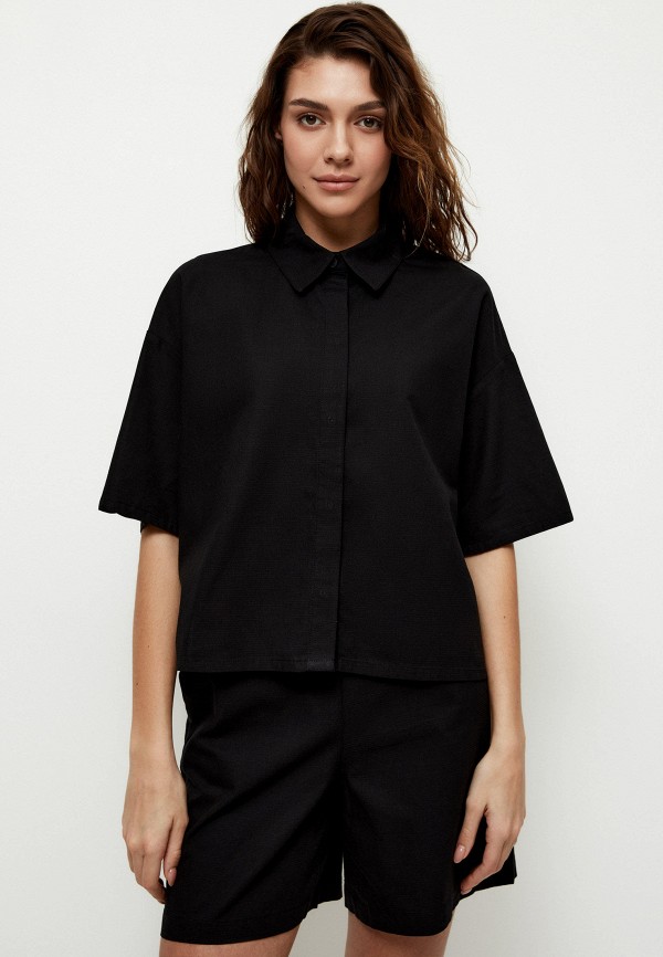 женская блузка с коротким рукавом zarina, черная