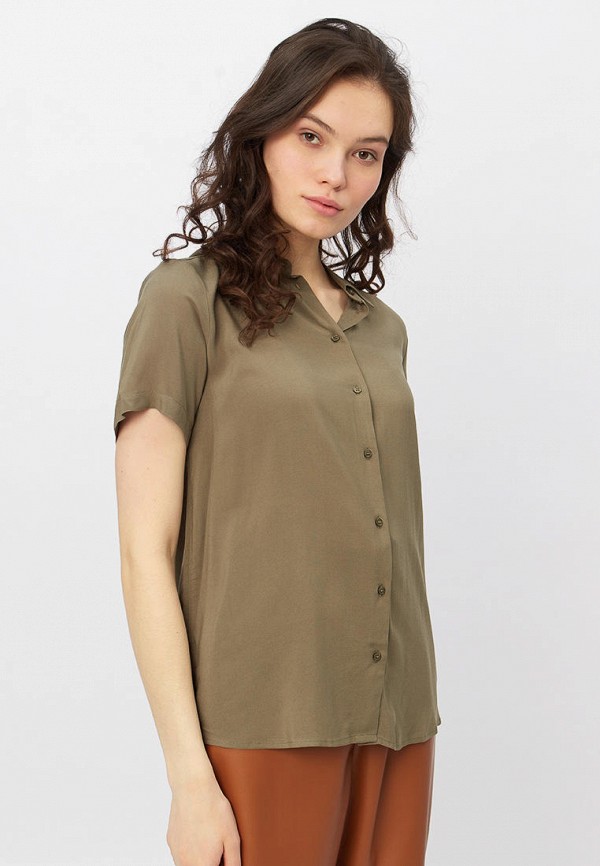 женская блузка с коротким рукавом modis, хаки