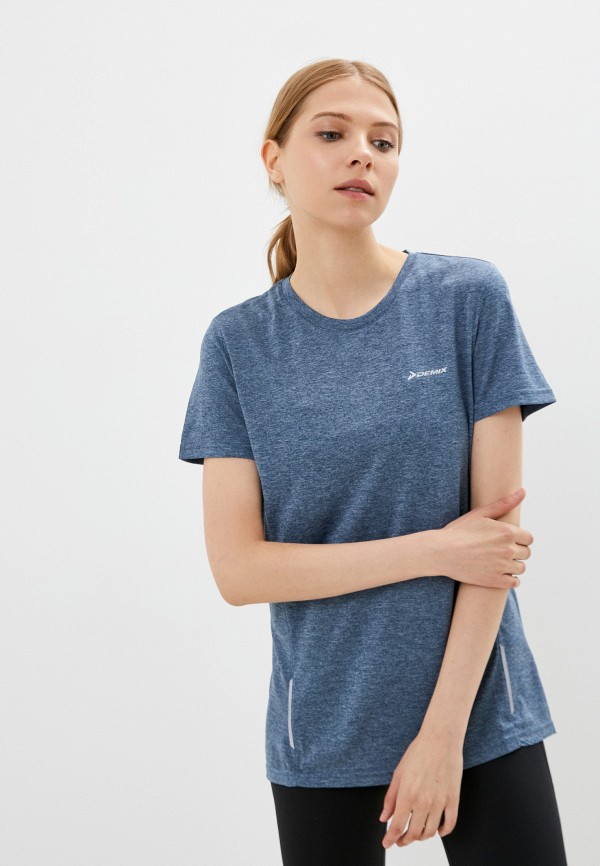 женская спортивные футболка demix, синяя