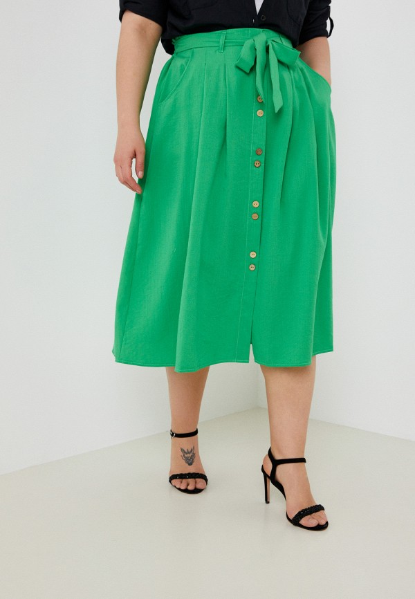 женская юбка-трапеции amandin, зеленая