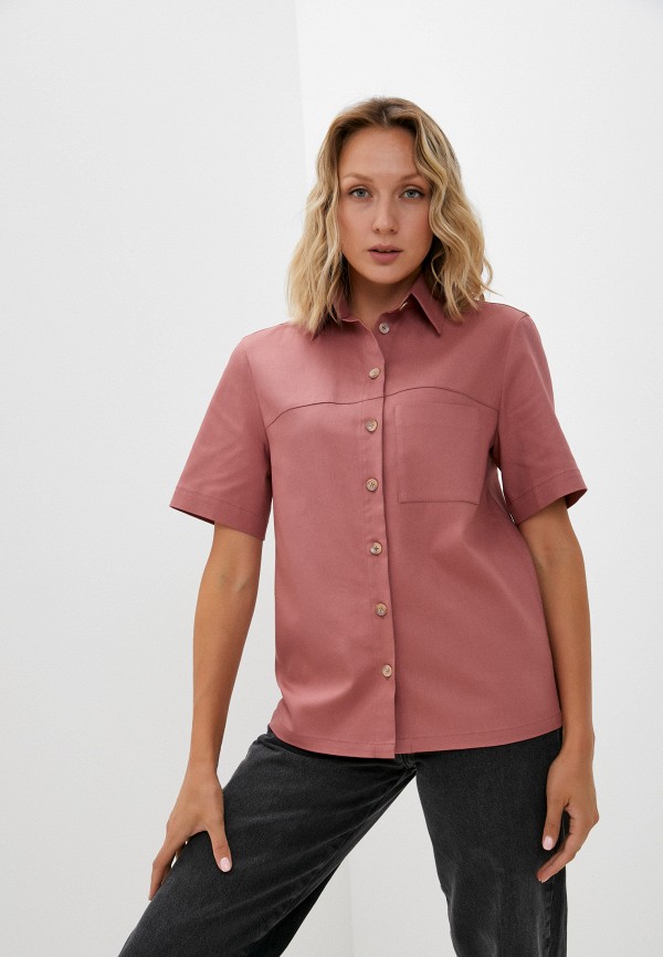 женская рубашка с коротким рукавом laney shop, розовая