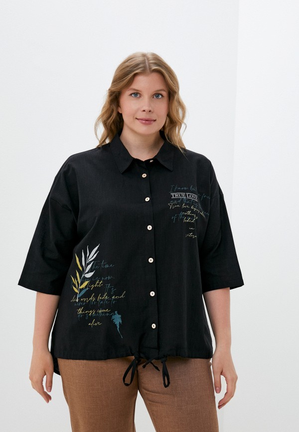 женская рубашка с длинным рукавом adele fashion, черная
