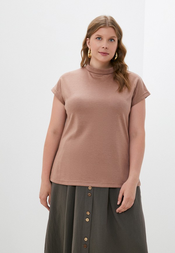 женская блузка с коротким рукавом adele fashion, коричневая