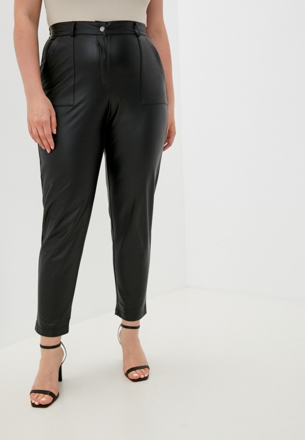 женские кожаные брюки adele fashion, черные