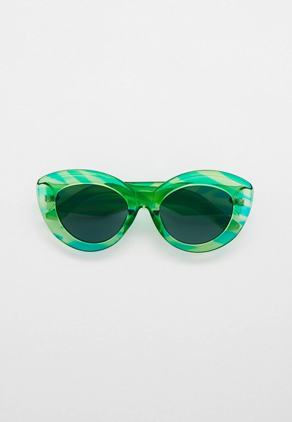 женские солнцезащитные очки кошачьи глаза pabur, зеленые