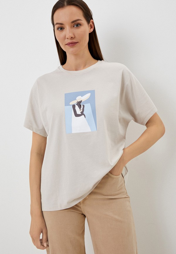 женская футболка zarina, бежевая