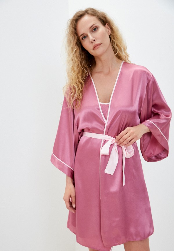 женский халат vienetta, розовый
