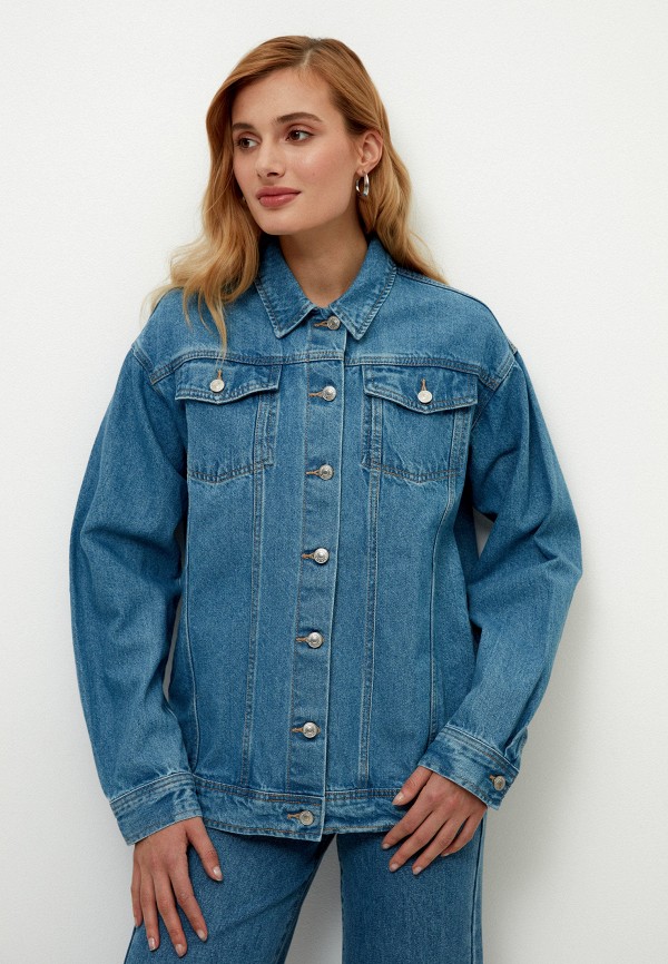 женская джинсовые куртка zarina, синяя