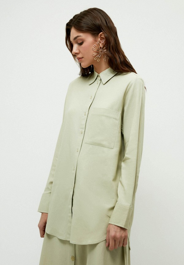 женская блузка с длинным рукавом zarina, зеленая