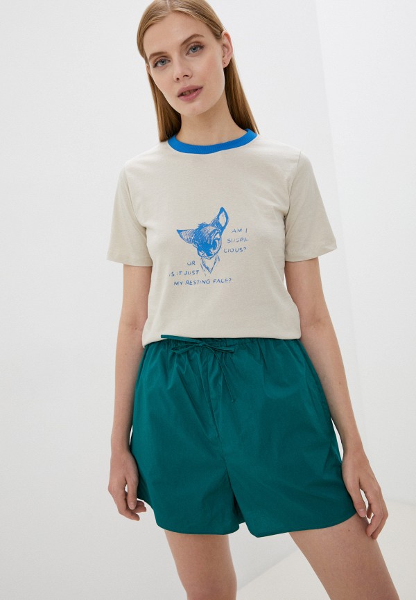 женская футболка sela, бежевая