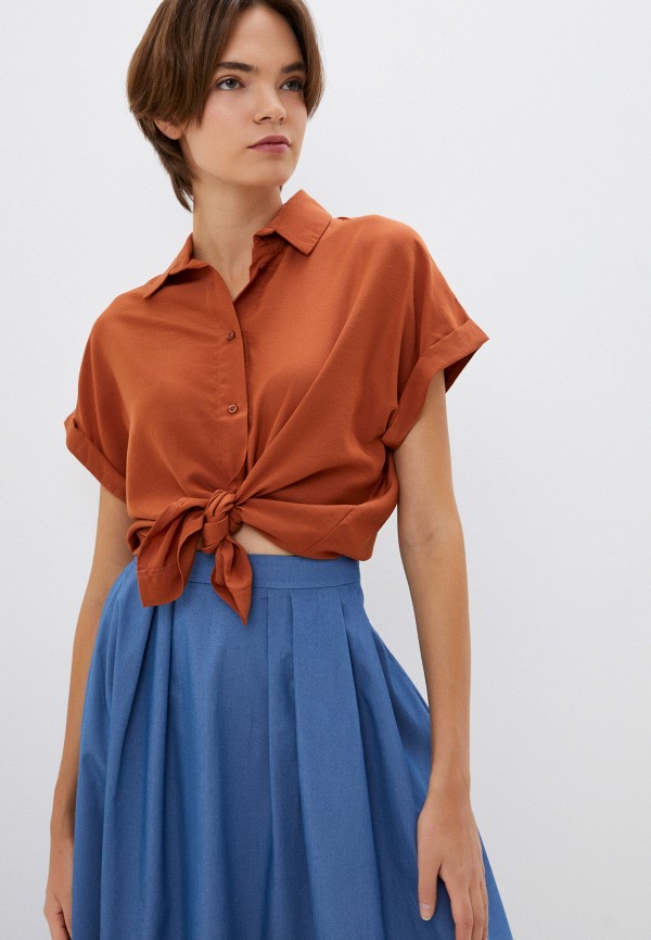 женская блузка с коротким рукавом liebe frau, коричневая