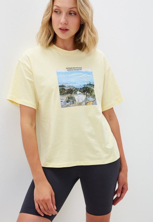 женская футболка mark formelle, желтая