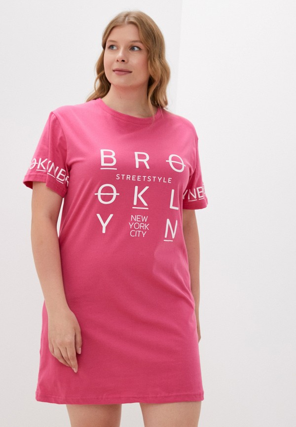 женское платье-футболки селтекс, розовое