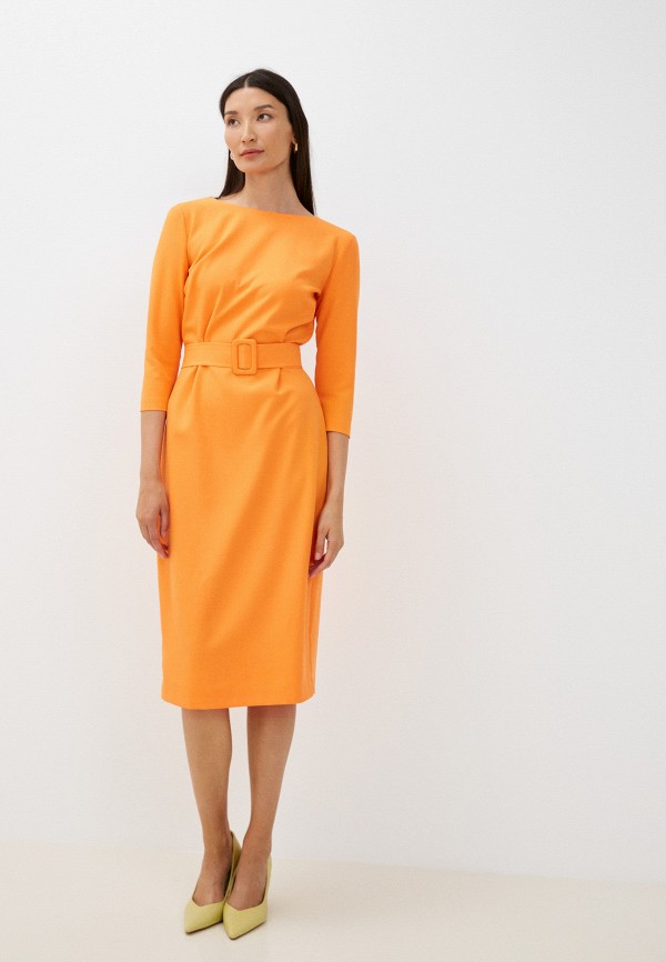 женское платье-футляр bezko, оранжевое