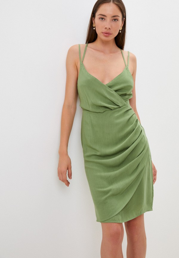 женское платье с запахом weclo, зеленое
