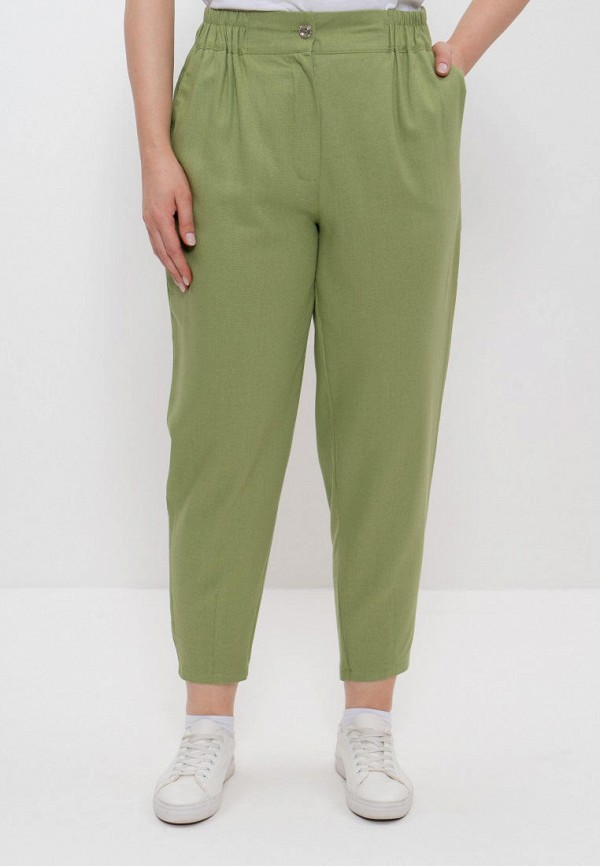 женские зауженные брюки cleo, зеленые