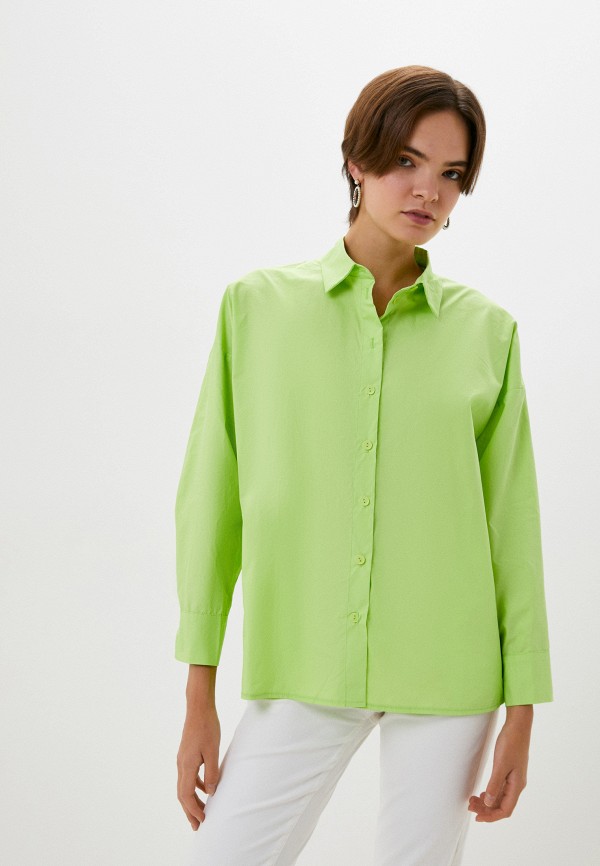 женская рубашка с длинным рукавом mist, зеленая