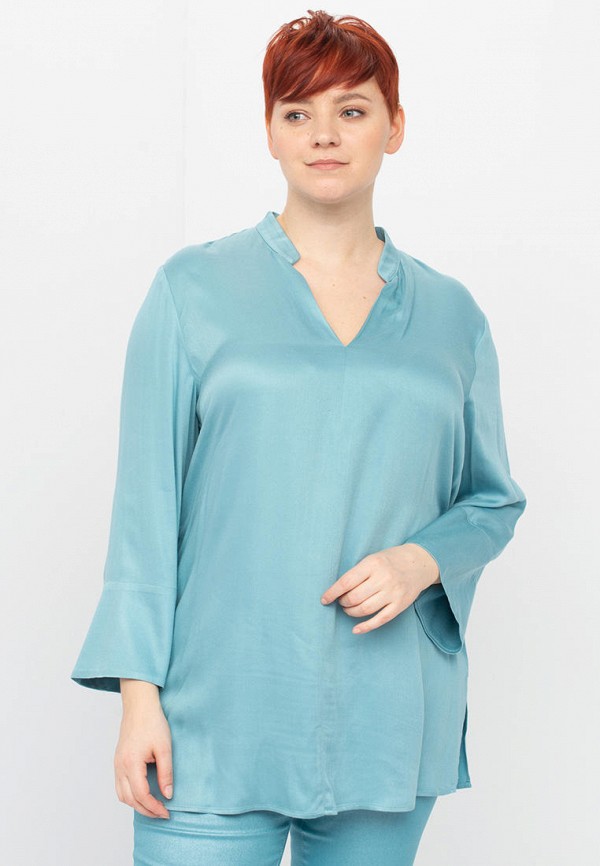 женская блузка с длинным рукавом samoon by gerry weber, голубая