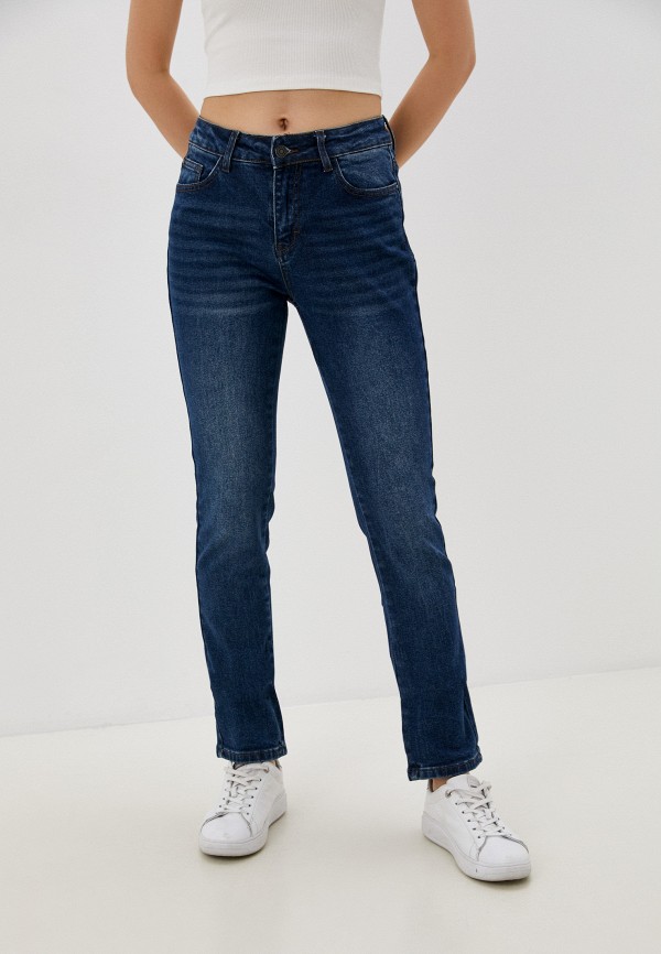 женские прямые джинсы zolla, синие