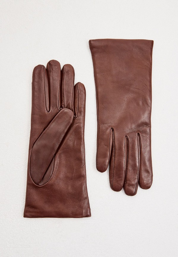 женские кожаные перчатки sermoneta gloves, коричневые