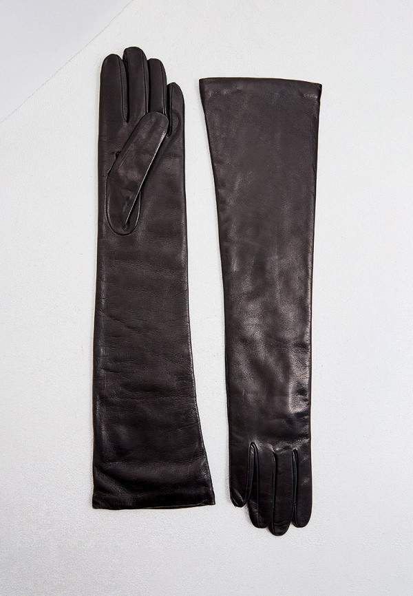 женские кожаные перчатки sermoneta gloves, черные