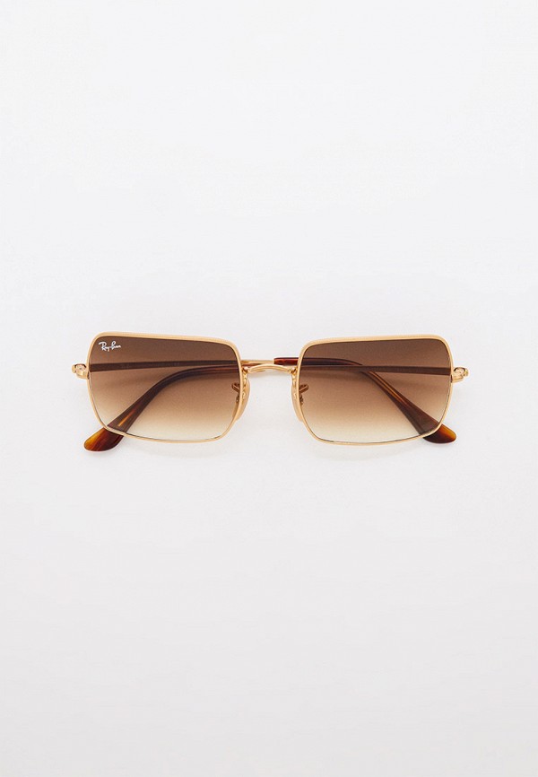 женские квадратные солнцезащитные очки ray ban, золотые
