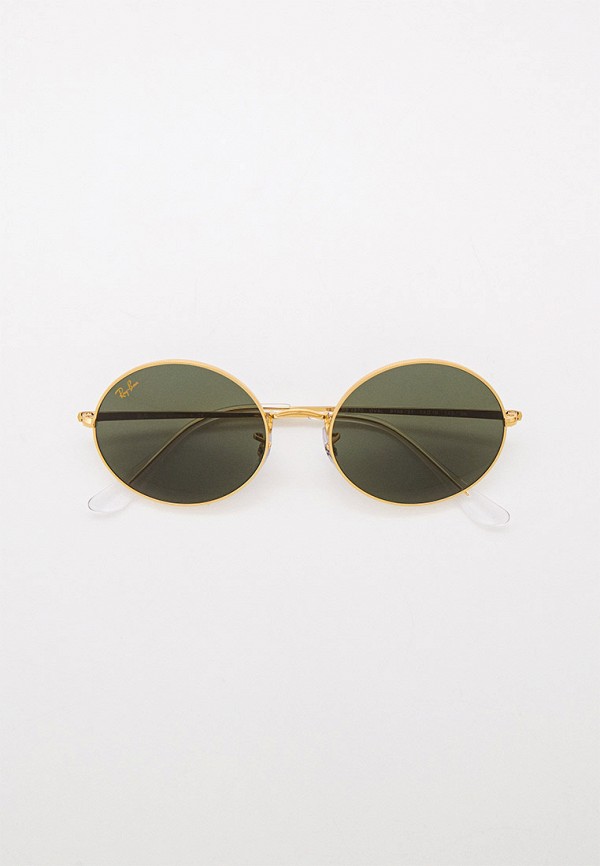 женские круглые солнцезащитные очки ray ban, золотые