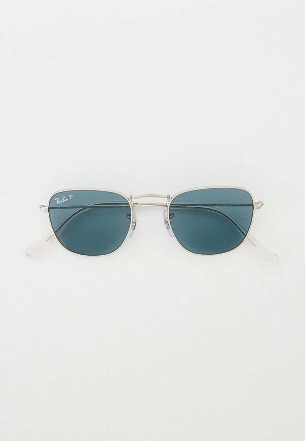 женские квадратные солнцезащитные очки ray ban, серебряные
